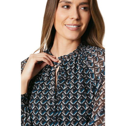 Neutral - Side - Principles Womens-Ladies Geo Abstract Tie Neck Top