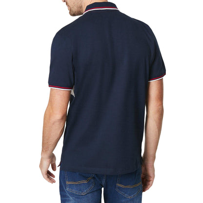 Red-Navy-White - Back - Maine Mens Henry Stripe Polo Shirt