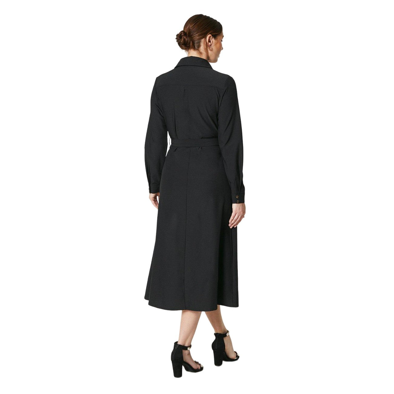 Black - Back - Principles Womens-Ladies Belted Midi Shirt Dress