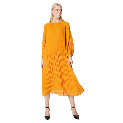 Ochre - Front - Principles Womens-Ladies Pleated Midi Dress