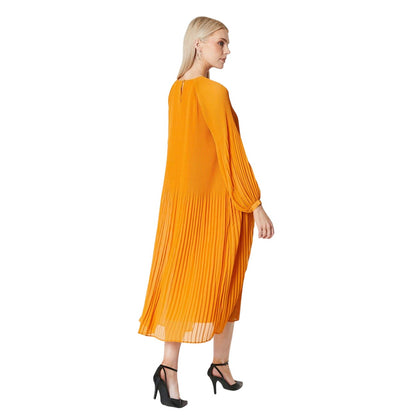 Ochre - Back - Principles Womens-Ladies Pleated Midi Dress