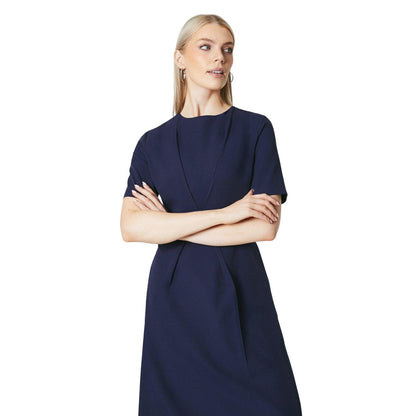 Navy - Lifestyle - Principles Womens-Ladies Gathered Waist Midi Dress