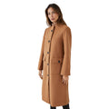 Camel - Front - Principles Womens-Ladies Button Collarless Coat