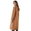 Camel - Back - Principles Womens-Ladies Button Collarless Coat