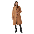 Camel - Side - Principles Womens-Ladies Button Collarless Coat