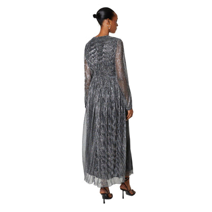 Silver - Back - Principles Womens-Ladies Plisse Pleated Midi Dress