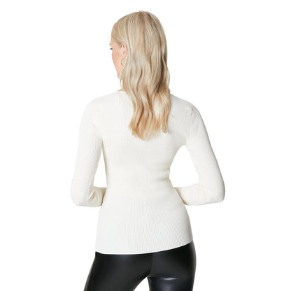 Ivory - Back - Principles Womens-Ladies Ribbed Sweetheart Jumper