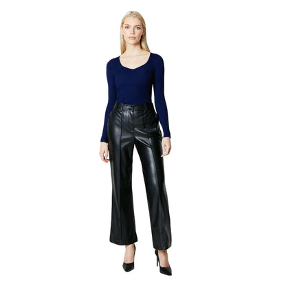 Navy - Side - Principles Womens-Ladies Ribbed Sweetheart Jumper