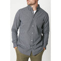 Navy - Front - Maine Mens Mini Grid Check Long-Sleeved Shirt