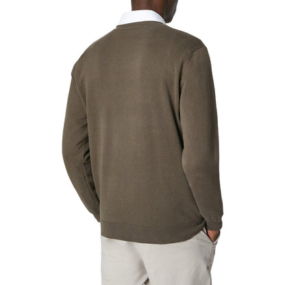 Khaki Brown - Back - Maine Mens Cotton V Neck Jumper