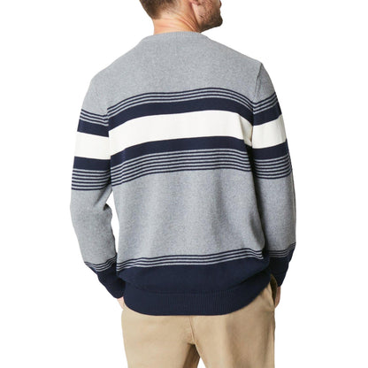 Light Grey - Back - Maine Mens Premium Chest Stripe Jumper