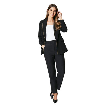 Black - Side - Principles Womens-Ladies Chain Detail Edge To Edge Blazer
