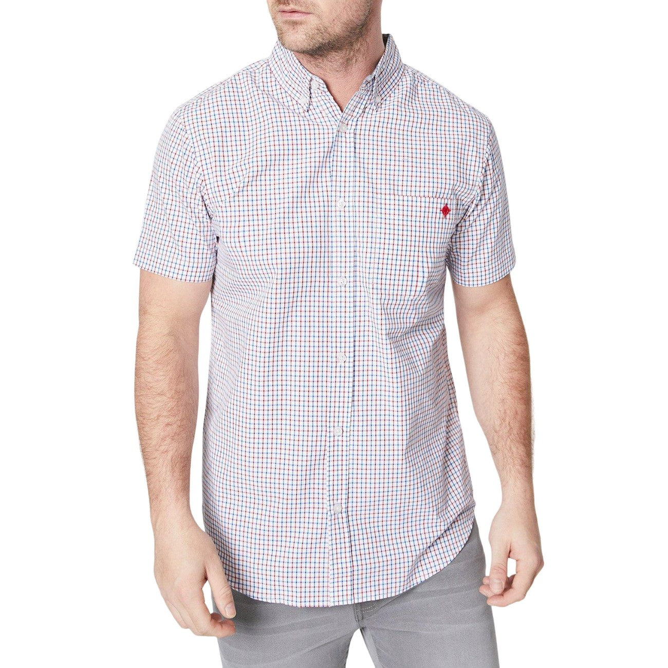 White - Front - Maine Mens Tattershall Short-Sleeved Shirt