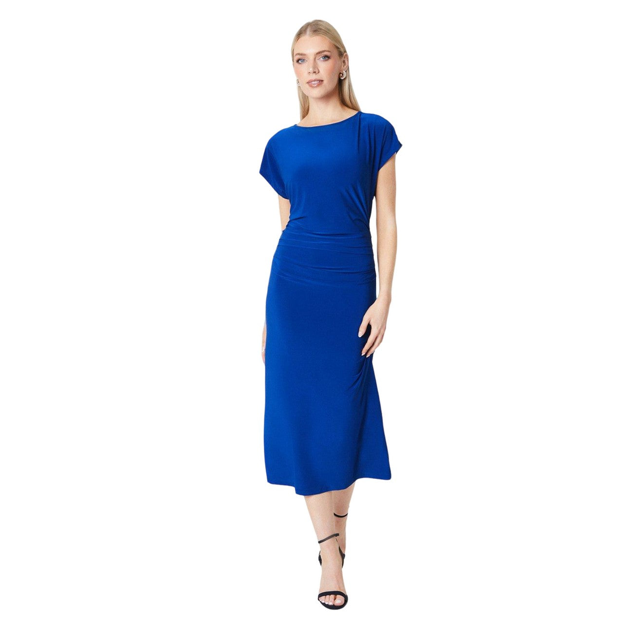 Cobalt - Front - Principles Womens-Ladies Jersey Ruched Side Midi Dress