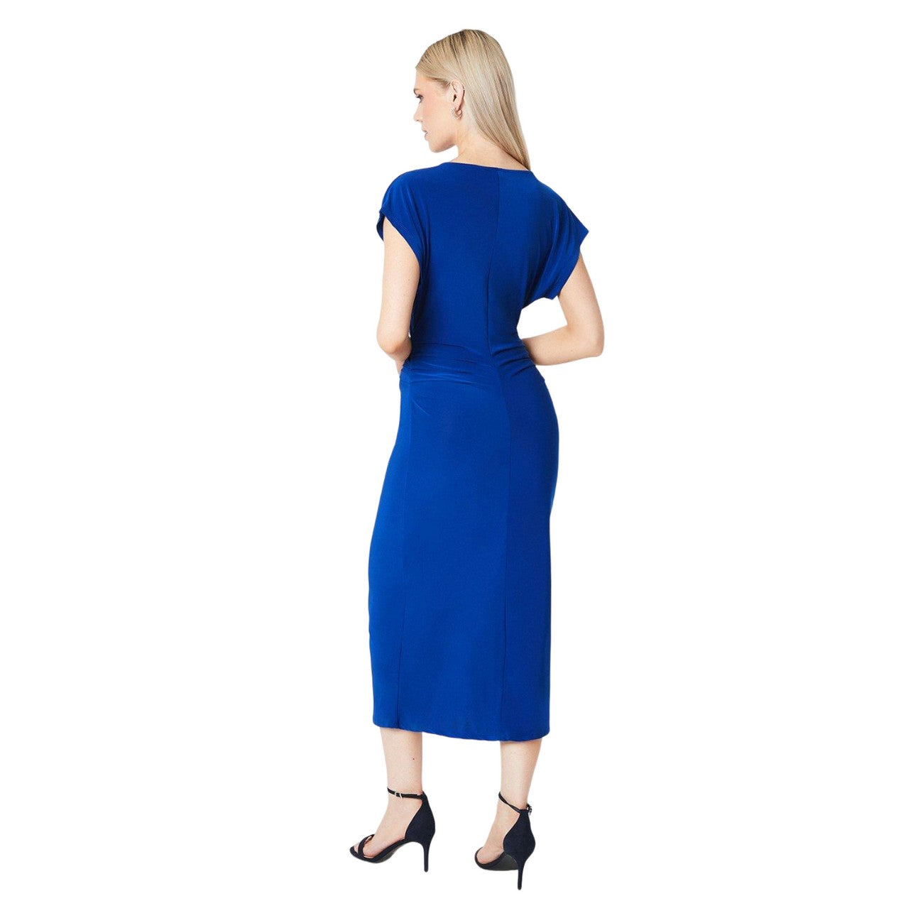 Cobalt - Back - Principles Womens-Ladies Jersey Ruched Side Midi Dress