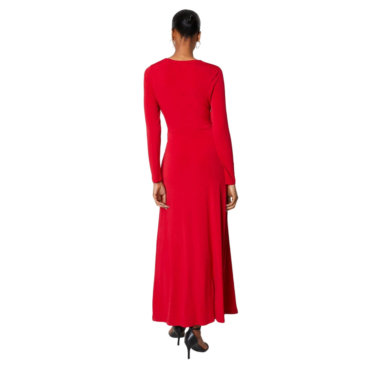 Red - Back - Principles Womens-Ladies Jersey Front Tie Midi Dress