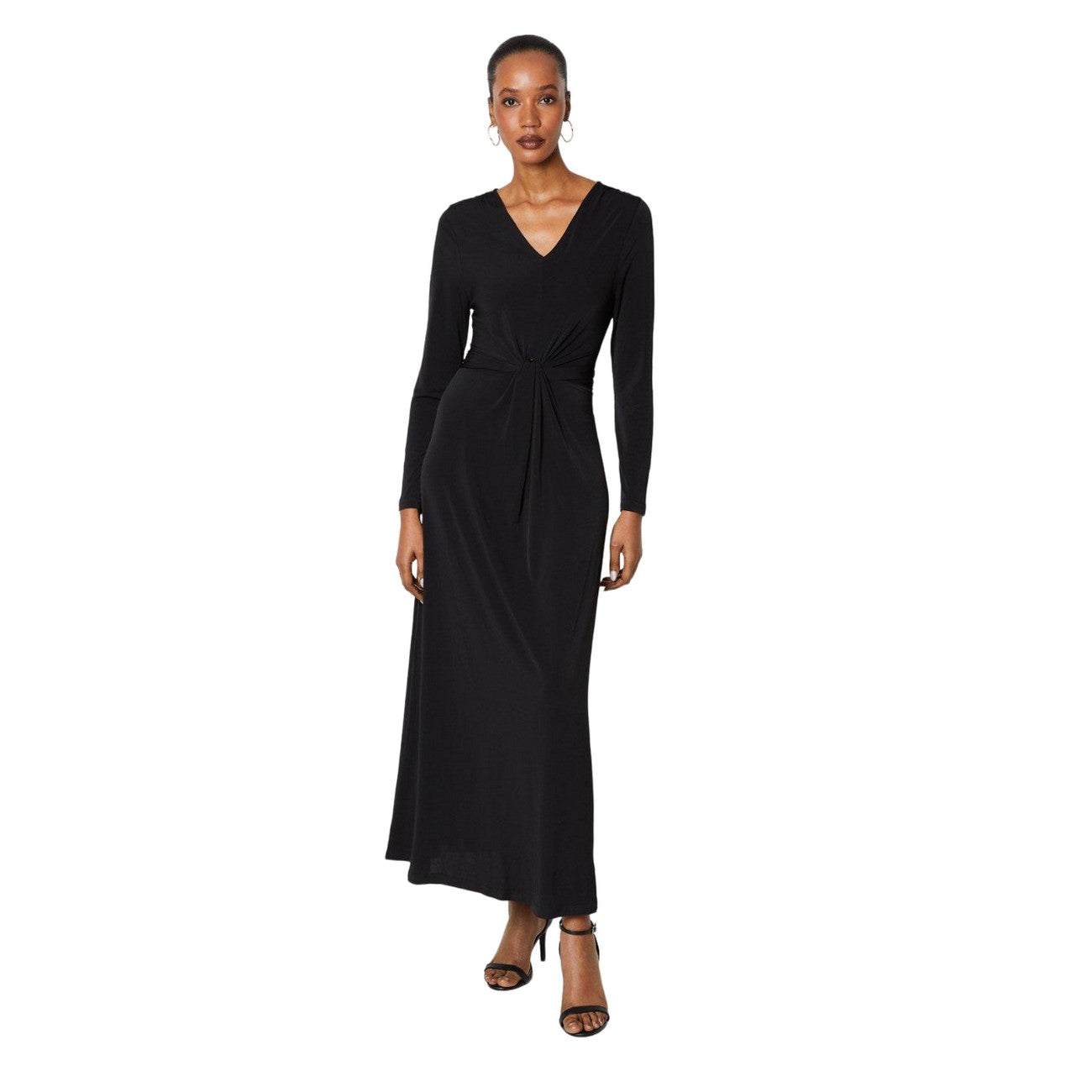 Black - Front - Principles Womens-Ladies Jersey Front Tie Midi Dress