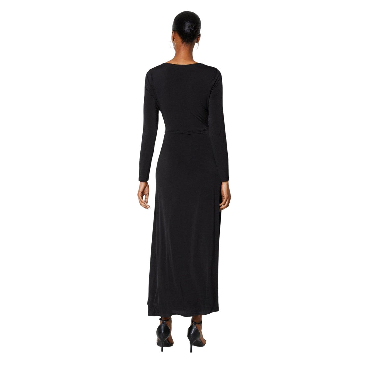 Black - Back - Principles Womens-Ladies Jersey Front Tie Midi Dress