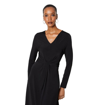 Black - Side - Principles Womens-Ladies Jersey Front Tie Midi Dress