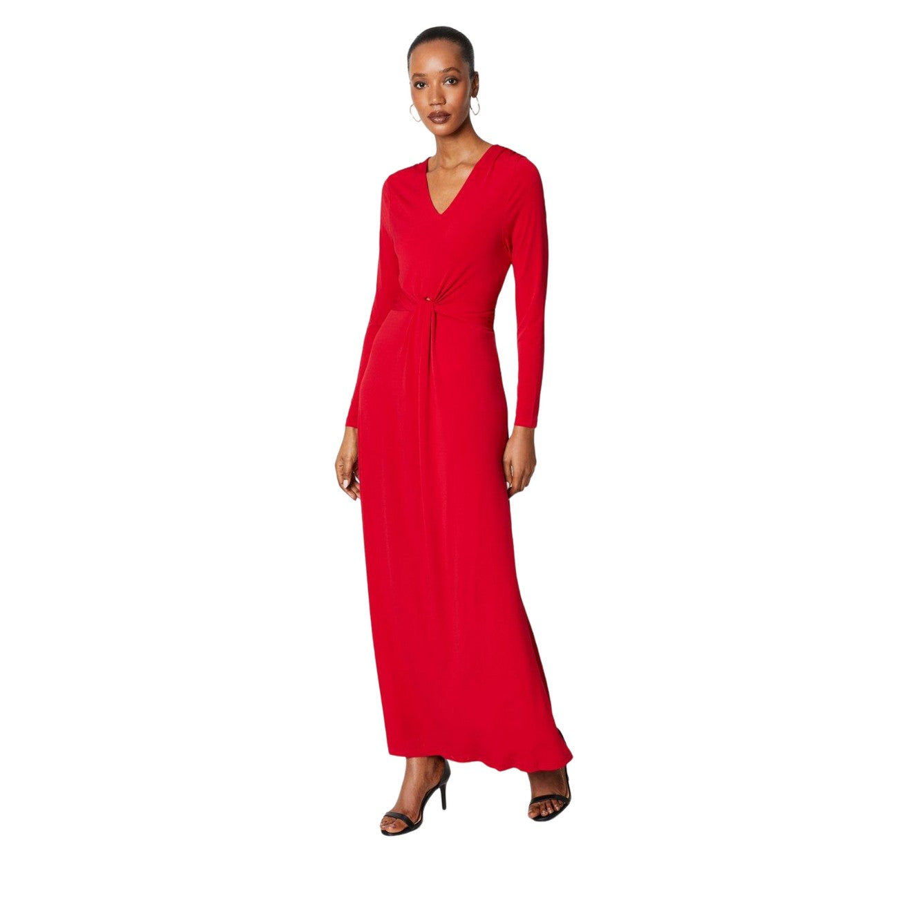 Red - Front - Principles Womens-Ladies Jersey Front Tie Midi Dress