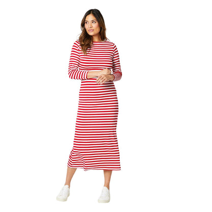 Red - Front - Principles Womens-Ladies Striped Jersey Midi Dress