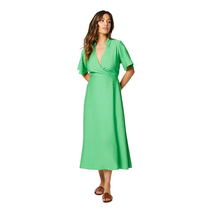 Green - Front - Principles Womens-Ladies Collared Midi Dress