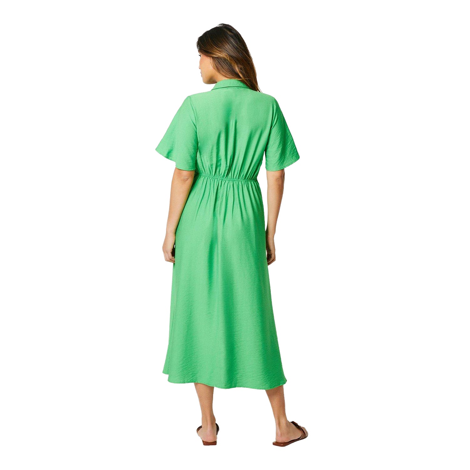 Green - Back - Principles Womens-Ladies Collared Midi Dress