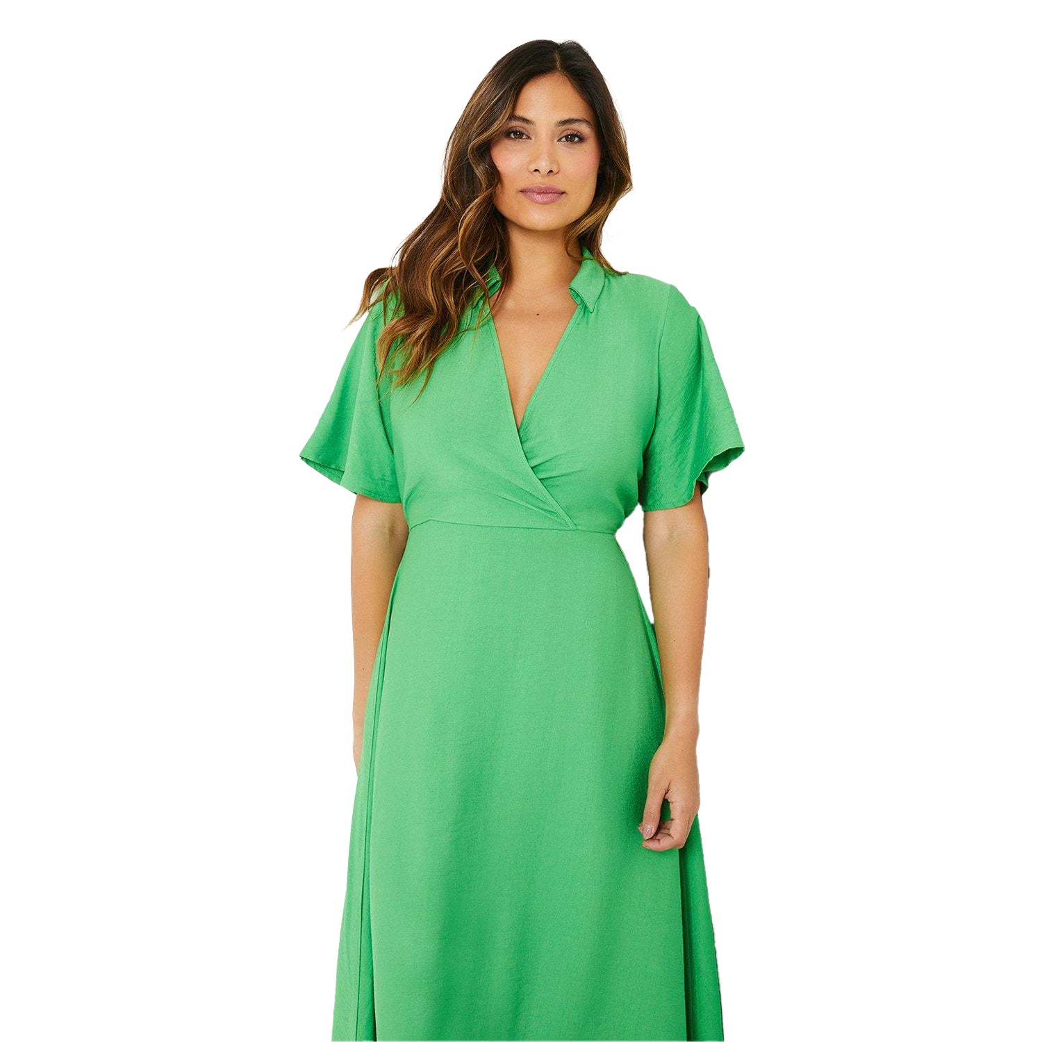 Green - Side - Principles Womens-Ladies Collared Midi Dress
