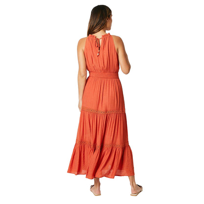 Orange - Back - Principles Womens-Ladies Shirred Waist Maxi Dress