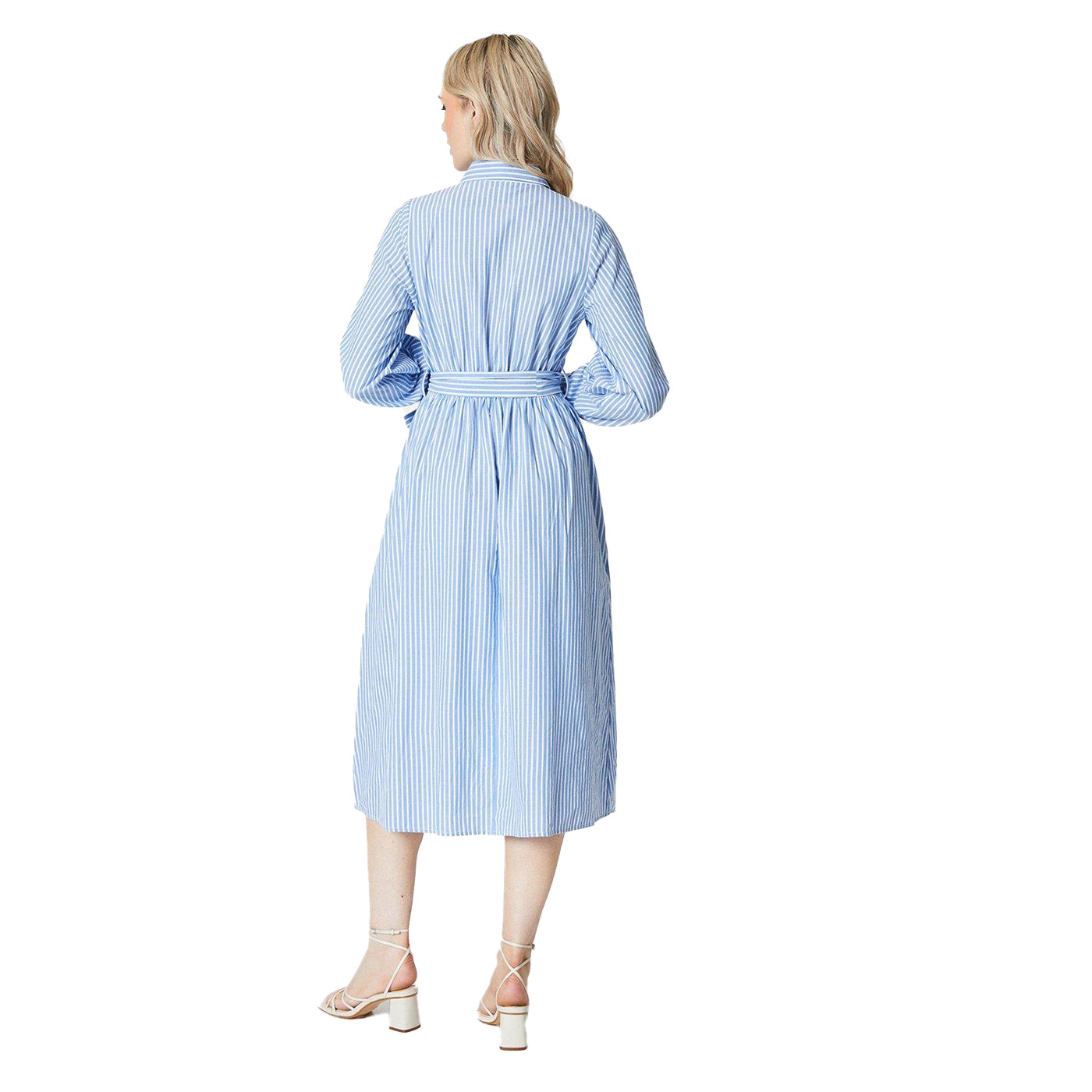 Dark Navy - Back - Principles Womens-Ladies Striped Midi Shirt Dress