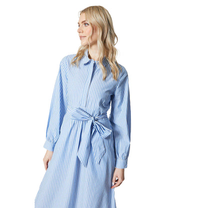 Dark Navy - Side - Principles Womens-Ladies Striped Midi Shirt Dress