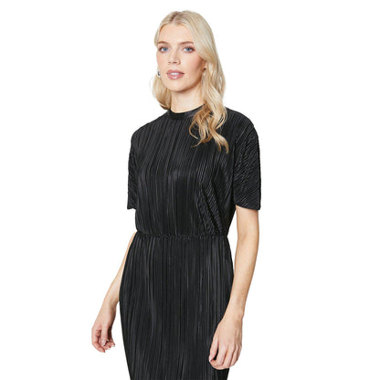 Black - Side - Principles Womens-Ladies Pleated Batwing Sleeve Midi Dress