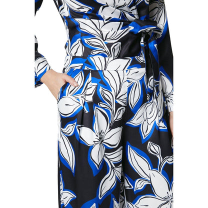 Blue - Side - Principles Womens-Ladies Floral Wide Leg Trousers