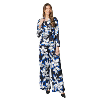 Blue - Lifestyle - Principles Womens-Ladies Floral Wide Leg Trousers