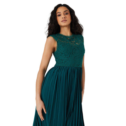 Green - Lifestyle - Principles Womens-Ladies Lace Pleated Midi Dress