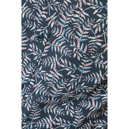Navy - Lifestyle - Maine Mens Willow Print Short-Sleeved Shirt