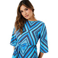 Blue - Lifestyle - Principles Womens-Ladies Geometric Belt Midi Dress