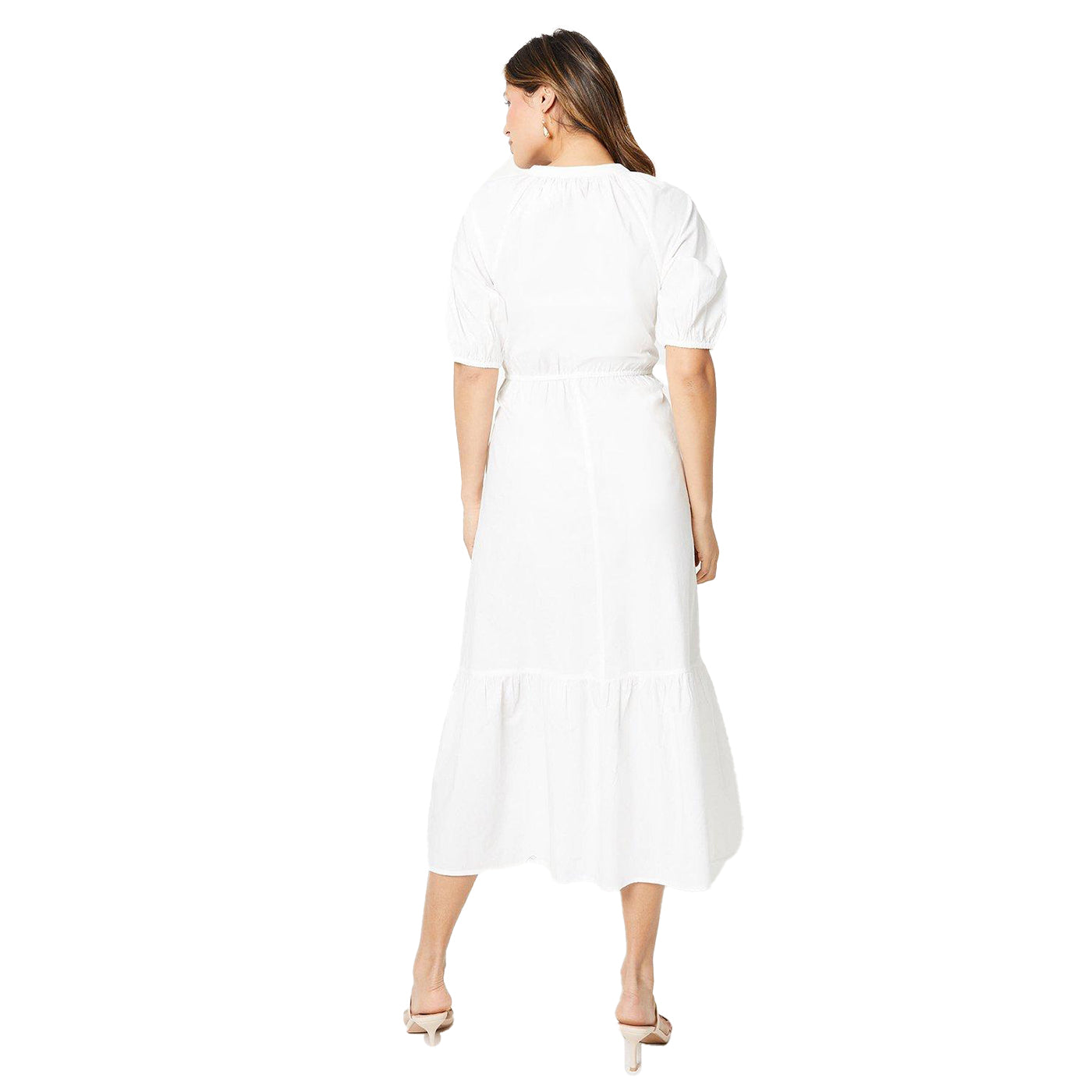 Ivory - Back - Principles Womens-Ladies Tiered Midi Dress