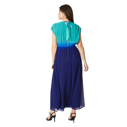 Aqua - Back - Principles Womens-Ladies Ombre Chiffon Maxi Dress