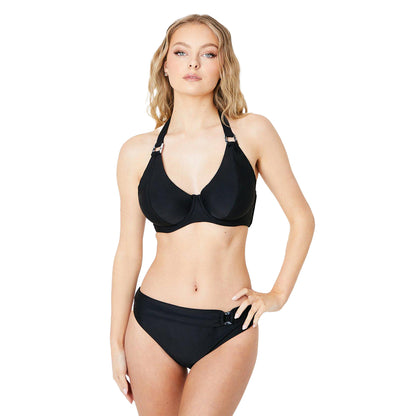 Black - Side - Gorgeous Womens-Ladies Non-Padded Bikini Top
