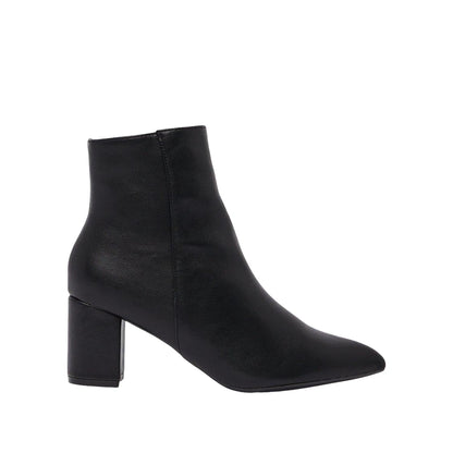 Natural Black - Back - Principles Womens-Ladies Kirstie Ruched Almond Toe Block Heel Calf Boots