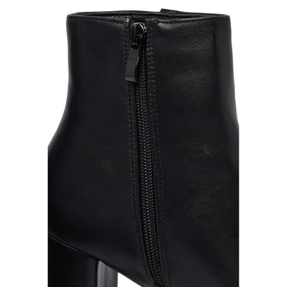 Natural Black - Side - Principles Womens-Ladies Kirstie Ruched Almond Toe Block Heel Calf Boots