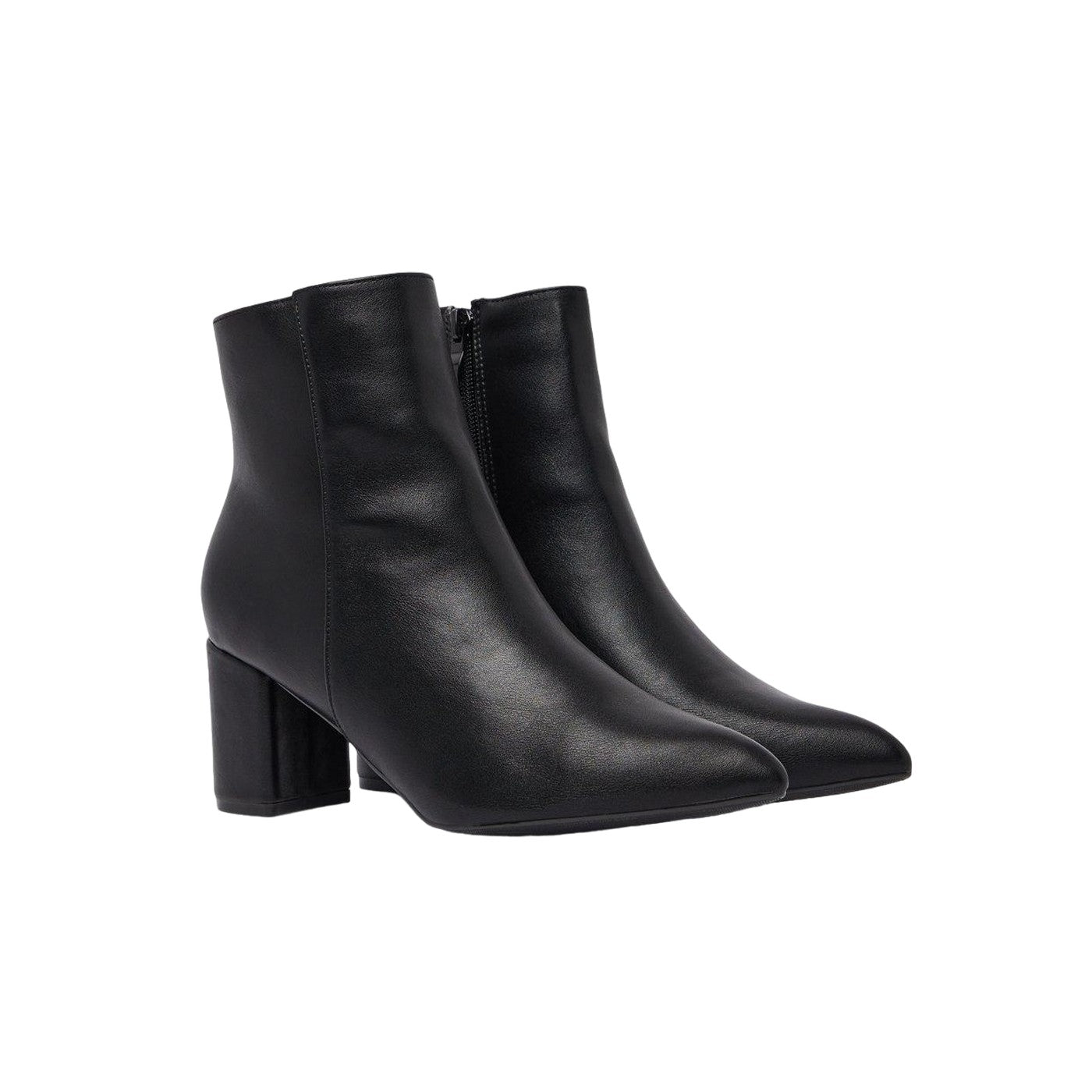 Natural Black - Front - Principles Womens-Ladies Kirstie Ruched Almond Toe Block Heel Calf Boots