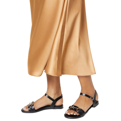 Black - Lifestyle - Principles Womens-Ladies Bertie Snaffle Detail Flat Heel Sandals