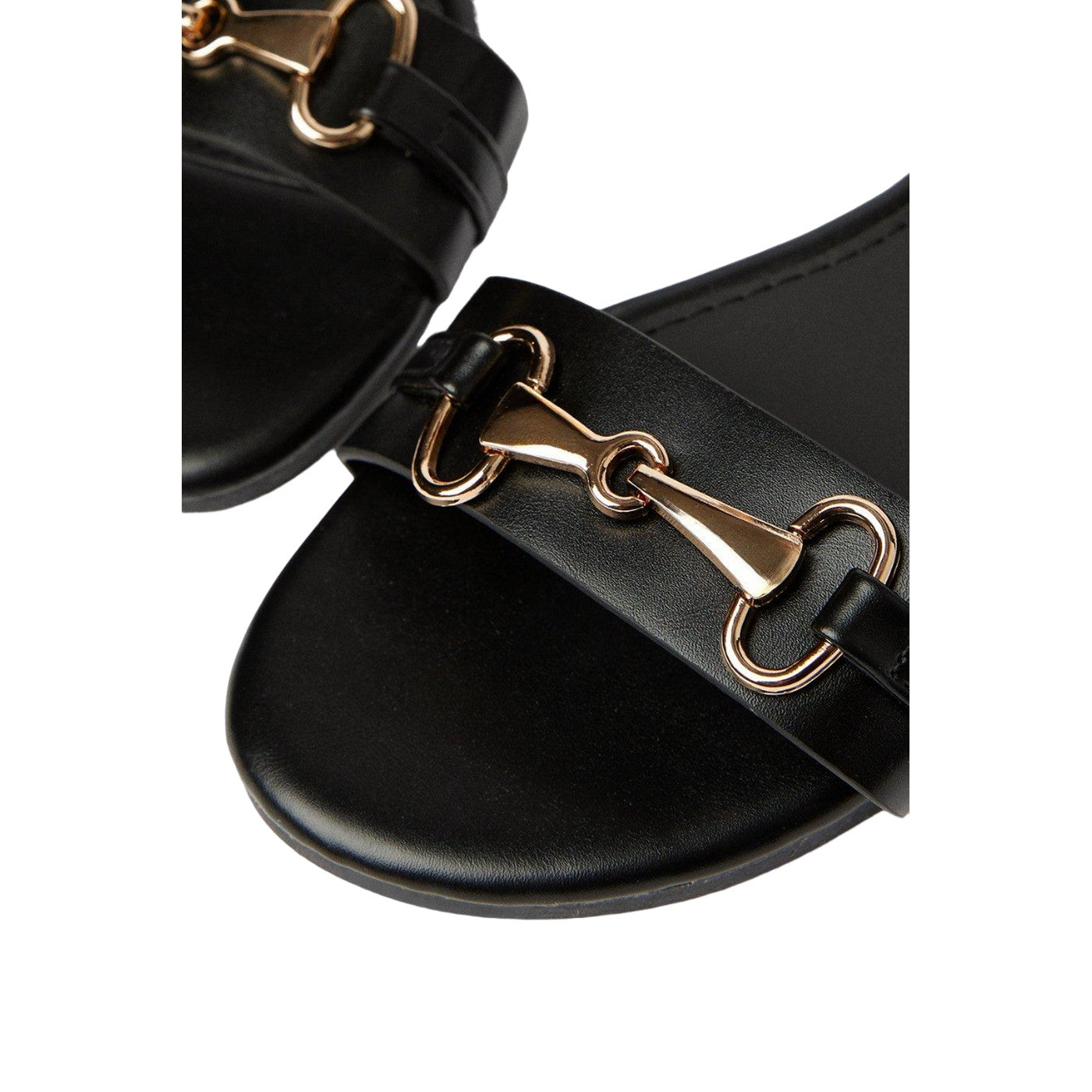 Black - Front - Principles Womens-Ladies Bertie Snaffle Detail Flat Heel Sandals