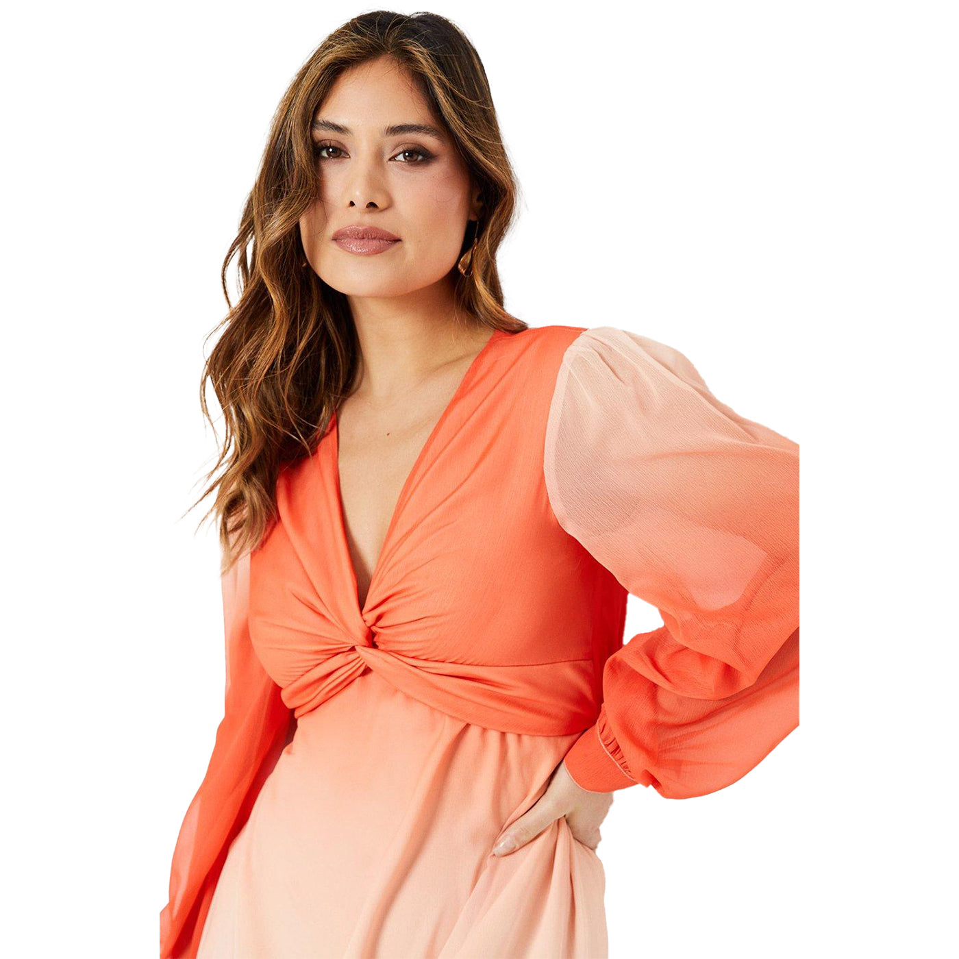 Multicoloured - Side - Principles Womens-Ladies Ombre Twisted Midi Dress