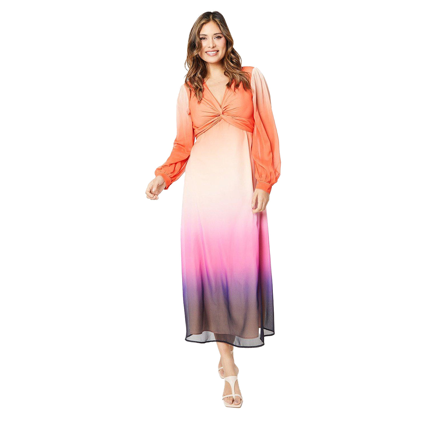 Multicoloured - Front - Principles Womens-Ladies Ombre Twisted Midi Dress