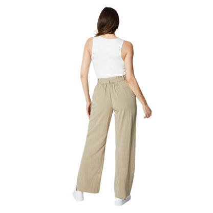 Stone - Back - Principles Womens-Ladies Stitched Belt Wide Leg Trousers