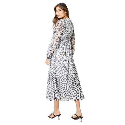 Monochrome - Back - Principles Womens-Ladies Spotted Twisted Maxi Dress