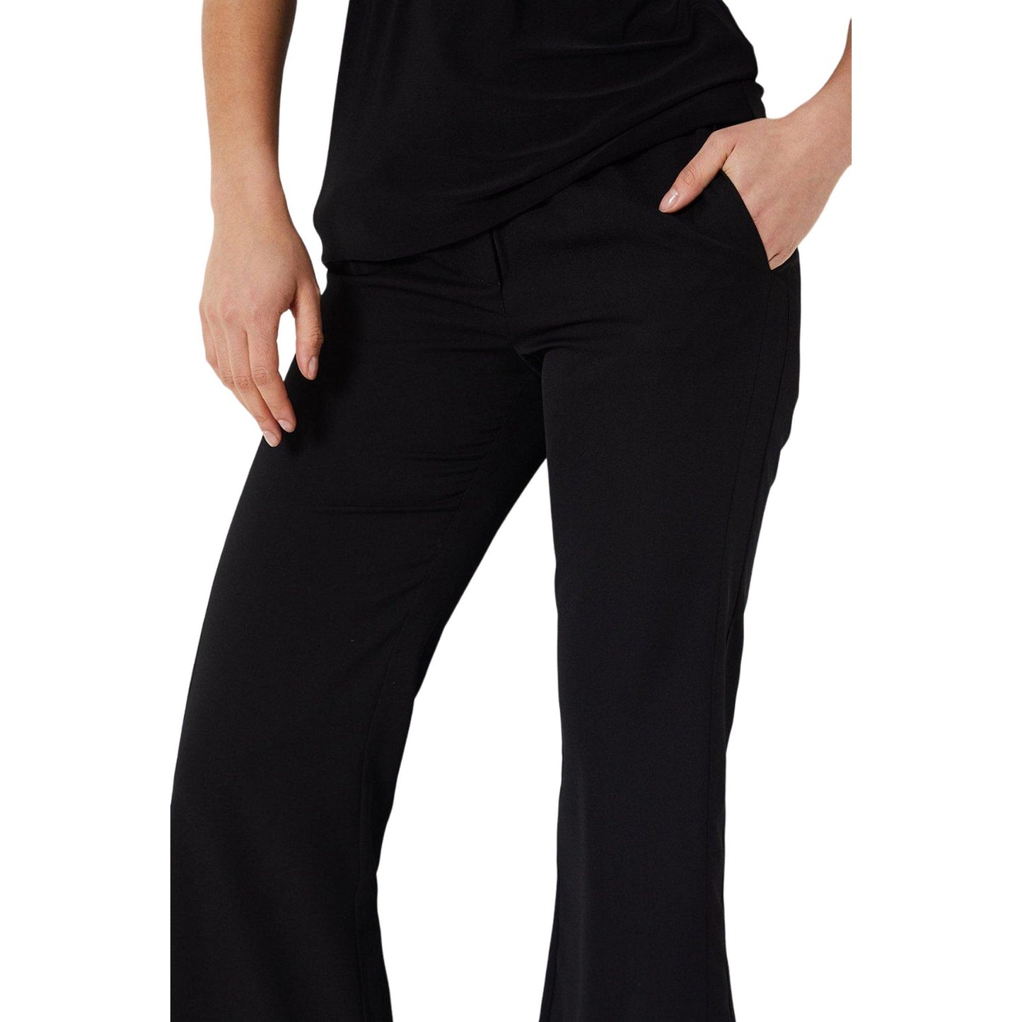 Black - Side - Principles Womens-Ladies Super Wide Leg Trousers